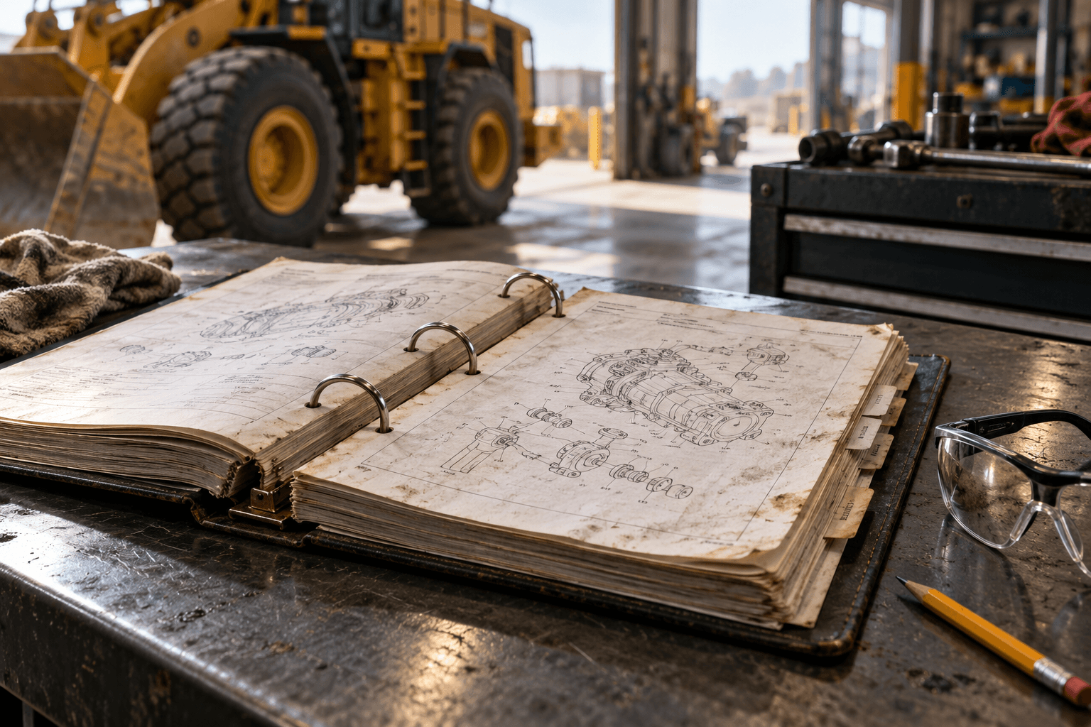 Illustrative service binder and workshop reference materials